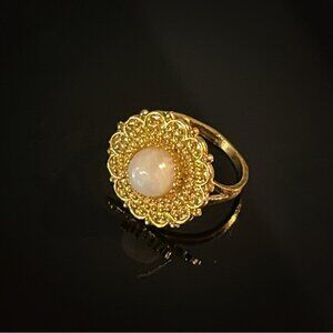 ✨Beautiful Vintage 18kge Brass Ring with Pink Gem